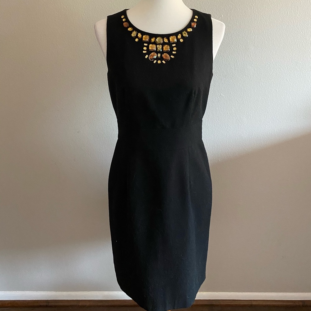 Banana Republic jeweled collar sheath dress, black